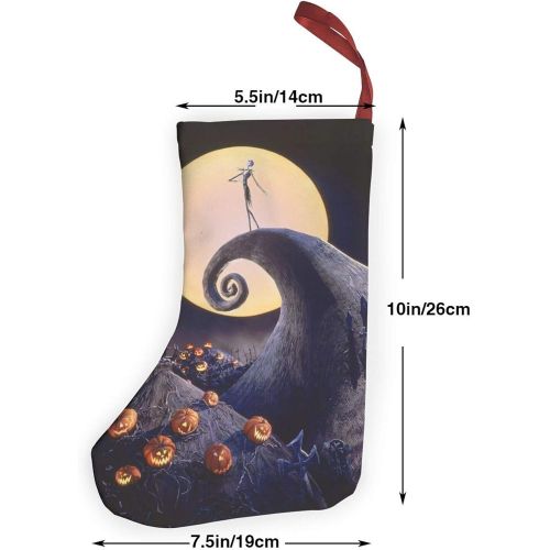  MSGUIDE Christmas Stocking 2 Pack, 10 Inch The Nightmare Before Christmas Stockings Fireplace Hanging Stockings for Family Christmas Decoration Holiday Season Xmas Party Decor