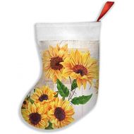 MSGUIDE Vintage Grunge Yellow Sunflower Floral Christmas Stockings with Plush Cuff,Large Hanging Stocking for Family Holiday Xmas Party Fireplace Decoration（17Inch