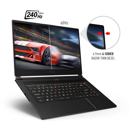 MSI GS65 Stealth-483 15.6 Ultra Thin and Light 240Hz 8ms Gaming Laptop Intel Core i7-9750H Nvidia GeForce RTX2060 32GB DDR4 512GB NVMe SSD TB3 Win10PRO VR Ready
