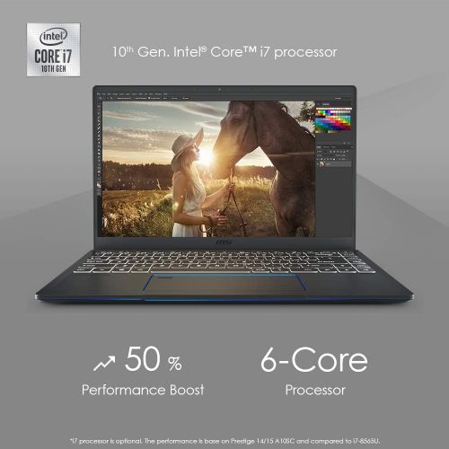  MSI Prestige 14 A10SC 229 14 UHD 4K Ultra Thin and Light Professional Laptop Intel Core i7 10510U GTX1650 MAX Q 16GB DDR4 512GB NVMe SSD Win10Pro TB3, Carbon Grey