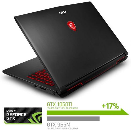  MSI GV62 8RD-200 15.6 Full HD Performance Gaming Laptop PC i5-8300H, GTX 1050Ti 4G, 8GB RAM, 16GB Intel Optane Memory + 1TB HDD, Win 10 64 bit, Black, Steelseries Red Backlit Keys