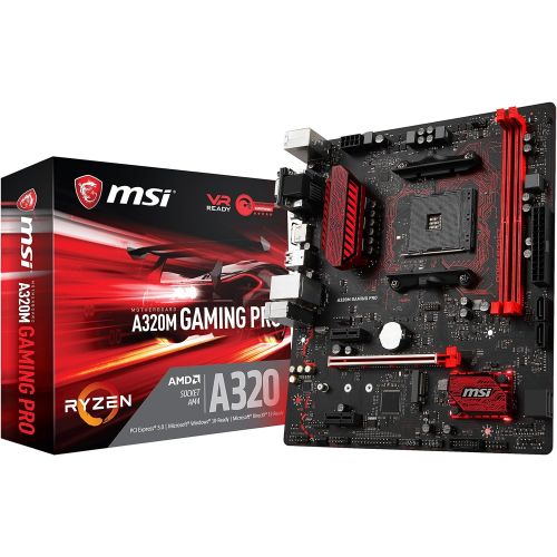  MSI Gaming AMD Ryzen A320 DDR4 VR Ready HDMI USB 3 micro-ATX Motherboard (A320M GAMING PRO)