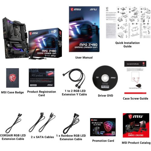  MSI MPG Z390 Gaming PRO Carbon AC LGA1151 (Intel 8th and 9th Gen) M.2 USB 3.1 Gen 2 DDR4 HDMI DP Wi-Fi SLI CFX ATX Z390 Gaming Motherboard