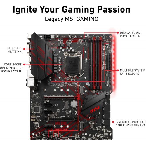  MSI MPG Z390 Gaming Plus LGA1151 (Intel 8th and 9th Gen) M.2 USB 3.1 Gen 2 DDR4 HDMI DVI CFX ATX Z390 Gaming Motherboard