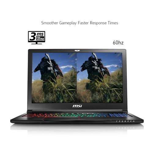  MSI GS63VR Stealth PRO-078 15.6 120Hz 3ms Ultra Thin and Light Gaming Laptop i7-7700HQ GTX 1070 8G 16GB 256GB SSD + 1TB, Aluminum Black