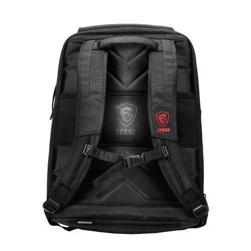  MSI Urban Raider Gaming Laptop Backpack, Quick Access, Padded Mesh, Lightweight Polyester Exterior, Fits Up to 17 Laptop, Water Repelent IPX-2, Medium