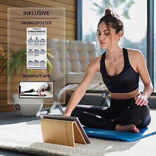  [아마존베스트]MSPORTS Gym Mat, Studio 183 x 61 x 1.0 or 1.5 cm, incl exercise poster and carrying straps, skin-friendly, phthalate-free, soft for yoga mat