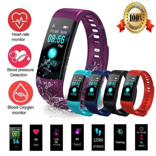  MSQL Fitness Tracker, Heart Rate Blood Pressure Monitor Watch with Color Screen, Step Counter, Calorie Counter, Sleep Monitor, for iOS Android