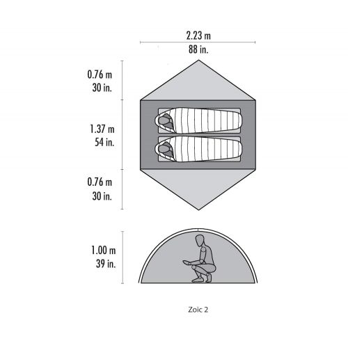 엠에스알 MSR Zoic 2-2 Personen - Campingzelt