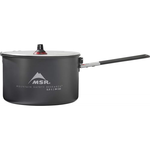 엠에스알 MSR Ceramic Nonstick 2.5-Liter Camping Pot with Fusion Coating, Black