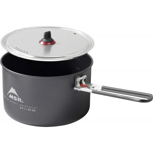 엠에스알 MSR Ceramic Nonstick 2.5-Liter Camping Pot with Fusion Coating, Black