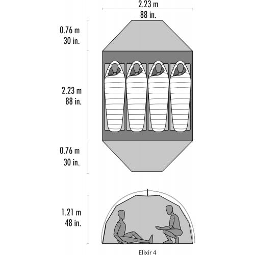 엠에스알 MSR Backpacking-Tents msr Elixir Person Lightweight Backpacking Tent