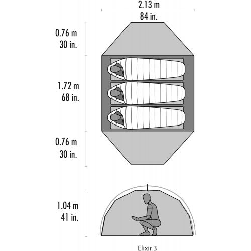 엠에스알 MSR Elixir 3-Person Lightweight Backpacking Tent