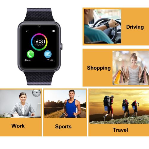  MSRMUS Smart Watch Compatible for Iphone 5s66s77s and Android 4.3 above, Anti Lost and Pedometer Fitness Tracker (Partial Functions)