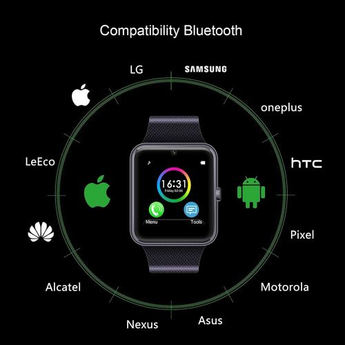  MSRMUS Smart Watch Compatible for Iphone 5s66s77s and Android 4.3 above, Anti Lost and Pedometer Fitness Tracker (Partial Functions)