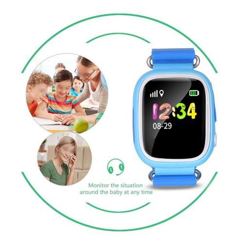  MT-Style-Anti-lost Tracker Anti-Lost Tracker GPS Children Watch Child Smart Watch Phone Position 1.44 inch Push-Button WiFi SOS Smart Baby Watch Anti Lost Smartwatch,Blue