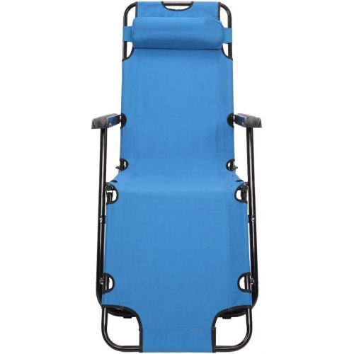  MTFY Folding Backpack Reclining Chair,Portable Extendable Beach Chair Camping Chair with Adjustable Headrest,Lightweight Beach Lounge Chair for Outdoor Camping Lawn Concert (Blue)