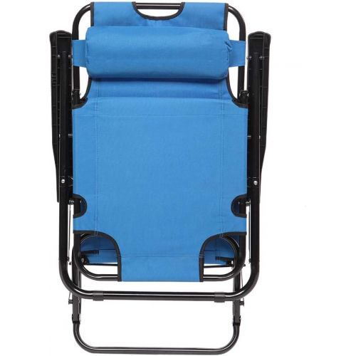  MTFY Folding Backpack Reclining Chair,Portable Extendable Beach Chair Camping Chair with Adjustable Headrest,Lightweight Beach Lounge Chair for Outdoor Camping Lawn Concert (Blue)