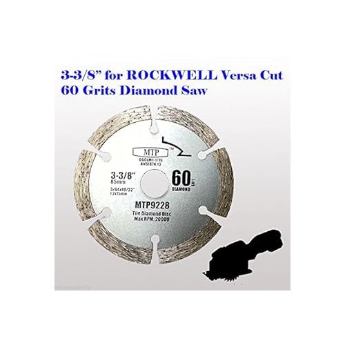  Pack of 6 60 Grits 3-3/8-inch Diamond Circular Saw Blade for Rockwell Versacut Versa Cut Rk3440k, Makita 3-3/8