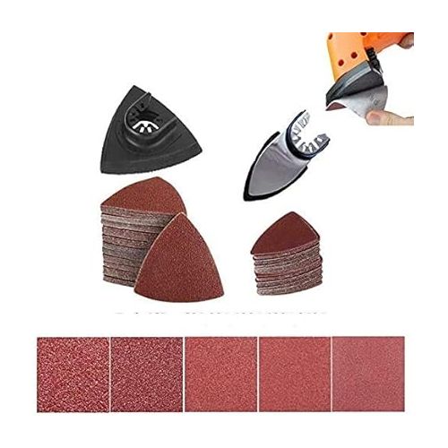  102 Pcs Sanding Pad Quick Release Universal Fit Multi Tool Oscillating Multitool Saw Blade compatible for Craftsman Rockwell k Porter Cable Black and Decker Bosch Fein Multimaster Dewalt
