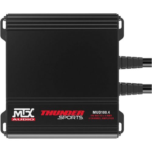  MTX MUD100.4 Mud Series 400 Watt RMS 4 Channel Class D Compact Weatherproof Outdoor Powersports ATV UTV Motorcycle Sound System Stereo Amplifier Kit