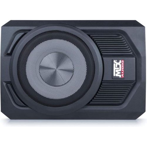  MTX TN8MS Terminator 8 Inch Micro Compact Amplified Subwoofer Enclosure for Small Vehicles with Class A/B Amplifier, Variable Bass Boost, External Bass Control, and Smart Engage Au