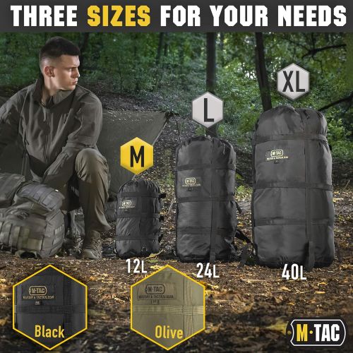  M-Tac Sleeping Bag Compression Stuff Sack Military Water Resistant Compression Bag Lightweight Nylon Compression Sack for Travel, Camping, Hiking, Outdoor - 12 Liters - M