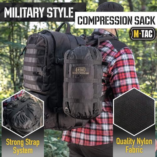  M-Tac Sleeping Bag Compression Stuff Sack Military Water Resistant Compression Bag Lightweight Nylon Compression Sack for Travel, Camping, Hiking, Outdoor - 12 Liters - M