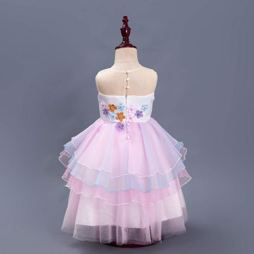  MUABABY Muababy Baby Girl Unicorn Costume Pageant Flower Princess Party Tutu Dress with Headband