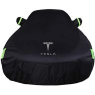 MUBIN-Car Cover Car Cover Compatible with Tesla Models Model3 ModelX Sun Protection Rain and Snow Anti-Scratch Thickening Four Seasons Universal Car Cover (Color : Black, Size : Model3)