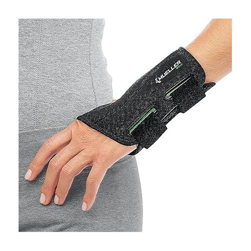  MUELLER Sports Medicine Green Fitted Wrist Brace for Men and Women, Support and Compression for Carpal Tunnel Syndrome, Tendinitis, and Arthritis