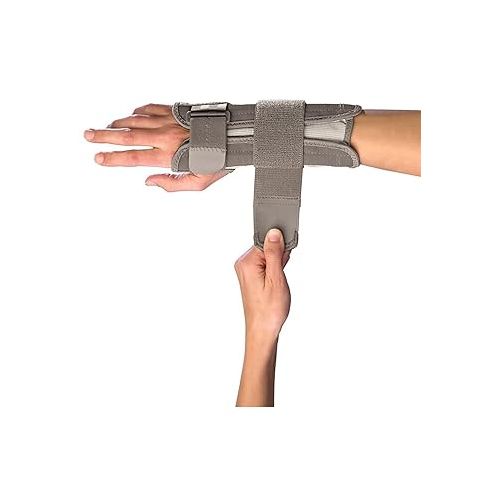  MUELLER Sports Medicine Reversible Wrist Stabilizer with Splint for Men and Women - Compression Wrist Support for Carpal Tunnel, Arthritis, Tendinitis Relief, Taupe, Small/Medium