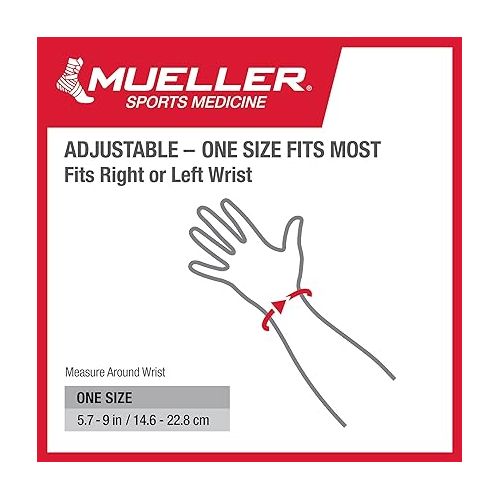  MUELLER Sports Medicine Adjustable Night Support Wrist Brace, For Sleeping, Arm Compression worn Left or Right For Men and Women, Black, One Size Fits Most