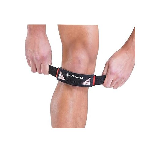  MUELLER Sports Medicine Advanced SportCare Patella Strap, For Men and Women, Black, One Size Fits Most