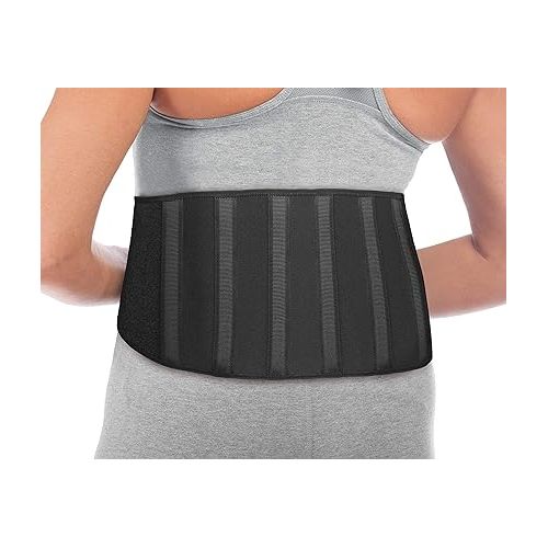  MUELLER Sports Medicine Adjustable Back Support, Back Belt, For Men and Women, Black, One Size, 1 Pack