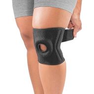 MUELLER Sports Medicine Adjustable Premium Knee Stabilizer with Padded Support, For Men and Women, Black, One Size