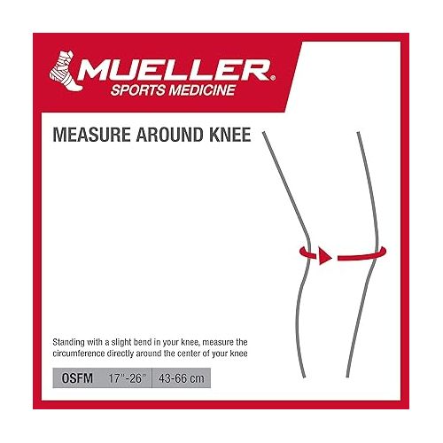  MUELLER Sports Medicine Adjustable Premium Knee Stabilizer with Padded Support, For Men and Women, Black, One Size