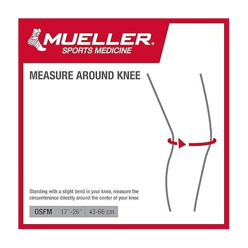  MUELLER Sports Medicine Adjustable Premium Knee Stabilizer with Padded Support, For Men and Women, Black, S/M