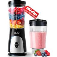 Mueller Personal Blender for Shakes and Smoothies with 15 Oz Travel Cup and Lid, Juices, Baby Food, Heavy-Duty Portable Blender & Food Processor, Black