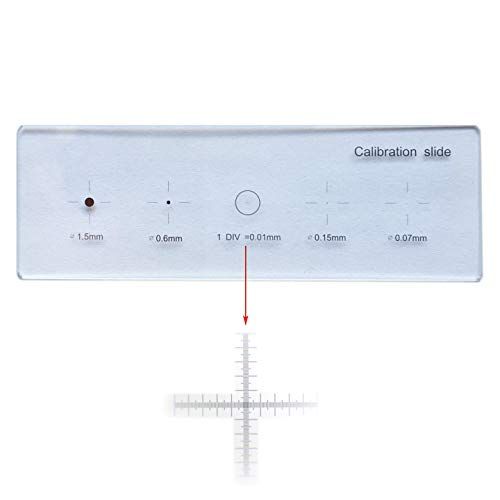  [아마존베스트]MUHWA 0.01 mm point crosshair microscope camera object slider multifunctional plate crosshair accurate calibration object slider table micrometer