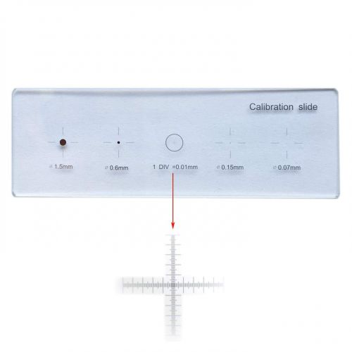  [아마존베스트]MUHWA 0.01 mm point crosshair microscope camera object slider multifunctional plate crosshair accurate calibration object slider table micrometer