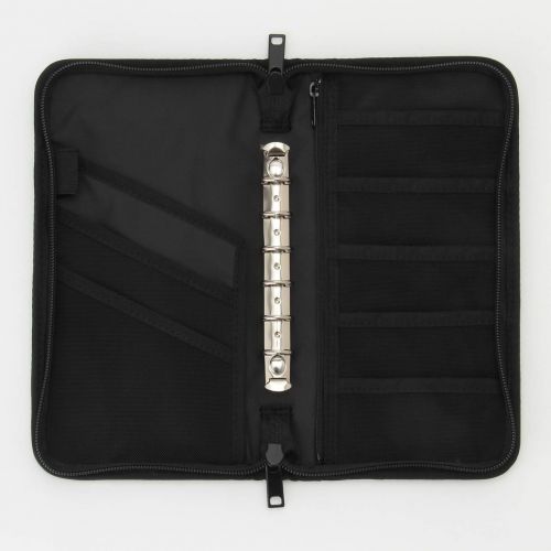  MUJI Polyester passport case · With clear pocket Black · Approximately 23.5 × 13 × 2.5 cm