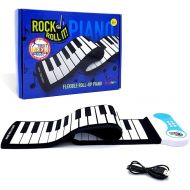 Rock And Roll It - Piano. Roll Up Flexible Classic Toy Piano Keyboard for Kids. 49 Keys Hand Roll Silicone Portable Piano Pad. Flexible & Foldable.