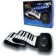 Rock and Roll It - Studio Piano. Roll Up Flexible USB MIDI Piano Keyboard for Kids & Adults. 61 Keys Portable Controller Keyboard. Foldable Silicone Piano Pad with Built-in Speaker