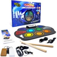 [아마존핫딜][아마존 핫딜] MUKIKIM Rock And Roll It - CodeDrum. Flexible Roll Up Color Coded Electric Drum Kit, Easy Learning & Play for Beginners! Portable, Drumsticks+Bass Drum/Hi Hat pedals+Headphones+Play-By-Col
