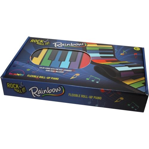  [아마존핫딜][아마존 핫딜] MUKIKIM Rock And Roll It - Rainbow Piano. Flexible, Completely Portable, 49 standard Keys, battery OR USB powered. Includes play-by-color song book!