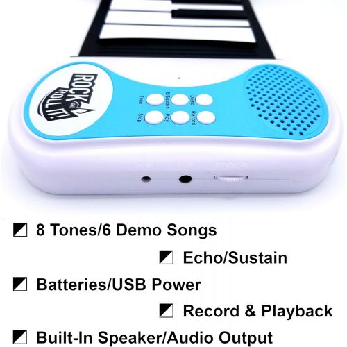  [아마존핫딜][아마존 핫딜] MUKIKIM MukikiM Rock And Roll It - Piano. Flexible, Completely Portable, 49 standard Keys, battery OR USB powered. 2016 ASTRA Best Toy for Kids Award Winner!