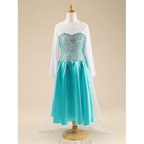  MULTICOLOR Coaplay Princess Party Costume Gilrs Elsa Anna Cape Dress