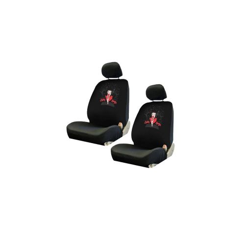  MULTI_B A 7 Piece Betty Boop Gift Set: 2 Lowback Seat Covers, 2 Front Floor Mats, 2 Rear Floor Mats, and 1 Steering Wheel Cover. - Betty Boop