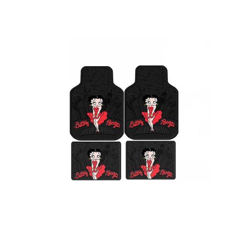  MULTI_B A 7 Piece Betty Boop Gift Set: 2 Lowback Seat Covers, 2 Front Floor Mats, 2 Rear Floor Mats, and 1 Steering Wheel Cover. - Betty Boop